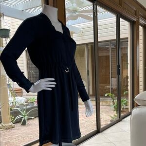 Elegant H & M Long Sleeve Mini Blue Dress